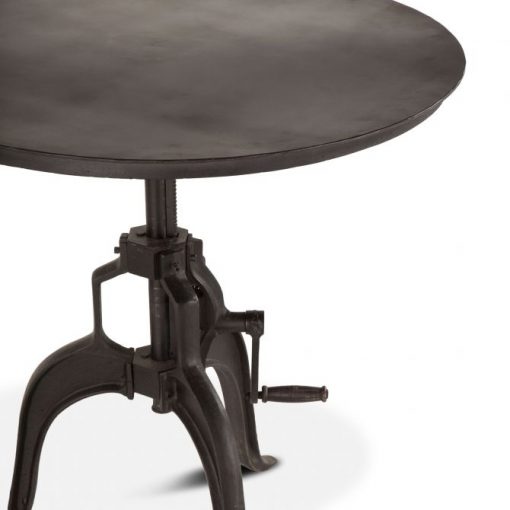 Industrial Loft Adjustable Crank Table Matte Black - Image 2