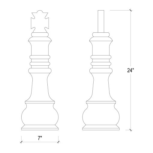 King Chess Piece - Straw Wash - Image 2