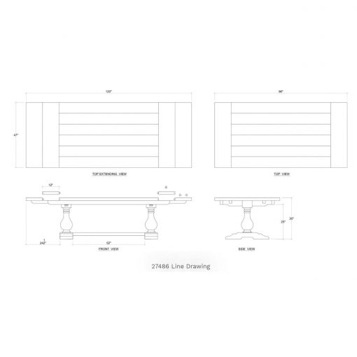 Trestle Extension Dining Table - Straw Wash - Image 2