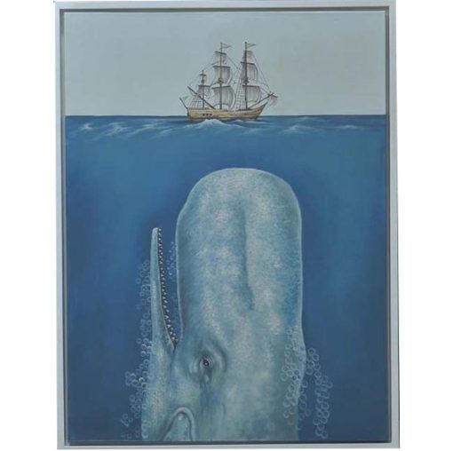 Whale Canvas Art Framed