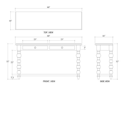 Madison 2 Dr Console Table - Image 2