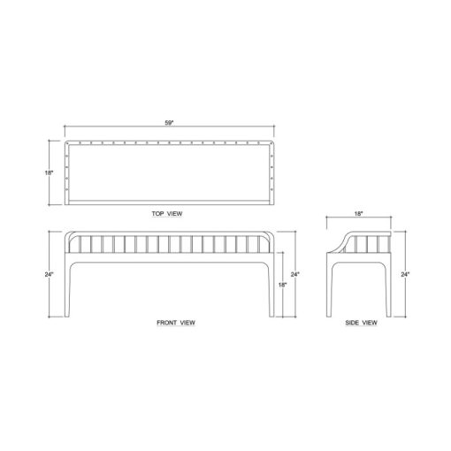 Versai Fluted Bench - Image 3